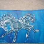 Horse Painted on Silk Scarf